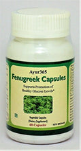 Load image into Gallery viewer, Ayur365 Fenugreek Capsules - Supports Healthy Glucose Levels, Improves Digestion & Reduce elevated Cholesterol levels 60 ct.