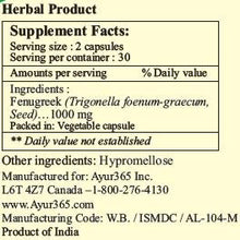 Load image into Gallery viewer, Ayur365 Fenugreek Capsules For Lactating Mothers 60 ct. to Promote Breast Millk Production