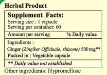 Load image into Gallery viewer, Ayur365 Ginger Capsules for Cough & Cold, Nausea & Vomiting, for Digestive Support