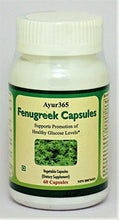 Load image into Gallery viewer, Ayur365 Fenugreek Capsules - Supports Healthy Glucose Levels, Improves Digestion &amp; Reduce elevated Cholesterol levels 60 ct.
