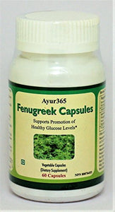 Ayur365 Fenugreek Capsules - Supports Healthy Glucose Levels, Improves Digestion & Reduce elevated Cholesterol levels 60 ct.