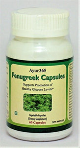Ayur365 Fenugreek Capsules - Supports Healthy Glucose Levels, Improves Digestion & Reduce elevated Cholesterol levels 60 ct.