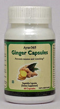 Load image into Gallery viewer, Ayur365 Ginger Capsules for Cough &amp; Cold, Nausea &amp; Vomiting, for Digestive Support
