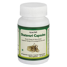 Load image into Gallery viewer, Ayur365 Shatavari Veg Capsules - Boosts Energy and for Stress Relief 60 ct.
