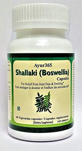 Ayur365 Boswellia / Shallaki Veg Capsules 500mg for Relief from Joint pain & Swelling 60 ct. – 1 Month Supply