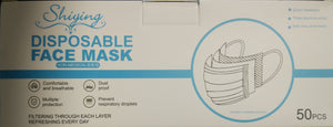 Disposable Non Medical Face Mask 3 Ply Ear Loop (Pack of 50)
